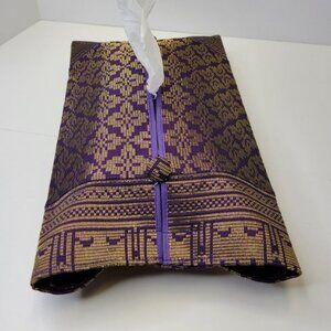 Home Accent Luxurious Tissue Box Purple Songket Tissue Box Cover